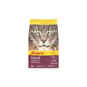 Bild der 2 kg Josera Senior Carismo Verpackung – Senior-Trockenfutter mit Nieren- und Zellschutz für ältere Katzen.