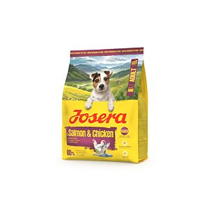 JOSERA Mini Adult Salmon & Chicken 900 g Trockenfutterbeutel, Futter mit Lachs & Huhn für kleine ausgewachsene Hunde 