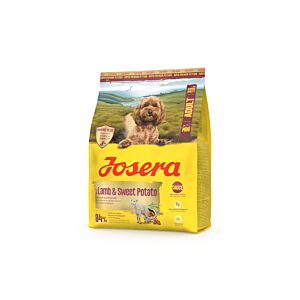 JOSERA Mini Adult Lamb & Sweet Potato 900 g Trockenfutterbeutel für kleine ausgewachsene Hunde, Hundefutter mit Lamm & Süßkartoffel