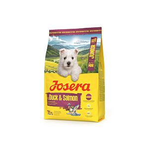 Josera Mini Junior Duck & Salmon 3 kg Trockenfutterbeutel - Futter für junge und kleine Hunderassen, mit Ente & Lachs