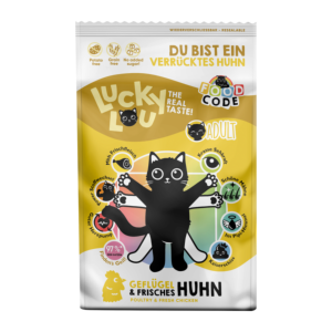 Lucky Lou Adult Katzenfutter 750g Dose mit Geflügel und Huhn – hochwertiges Nassfutter für erwachsene Katzen.