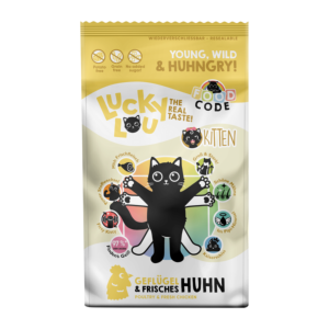 Lucky Lou Kitten Katzenfutter 1,7 kg Dose mit Geflügel und Huhn – nährstoffreiches Nassfutter für heranwachsende Katzen.