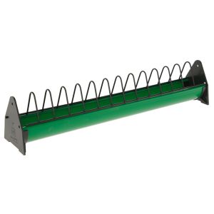 Grüner Futtertrog für Küken 50 cm lang und 7 cm breit, zur Essensaufnahme, zur stressfreien Futteraufnahme, mit einzelnen Parzellen durch Gitterstäbe
