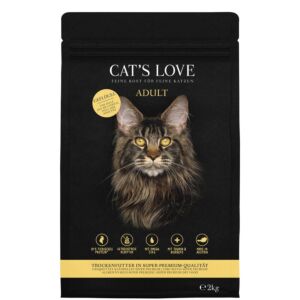 Beutel CATSLOVE Adult Geflügel 2 kg – getreidefreies Trockenfutter mit Geflügel und Lachsöl