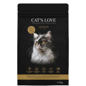 Beutel CATSLOVE Senior Ente 2 kg – getreidefreies Trockenfutter mit Ente, Lachsöl, FOS für ältere Katzen