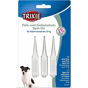 Trixie Floh- und Zeckenschutz 3 Spot-Ons für 3 Anwendungen für kleine Hunde bis 15kg