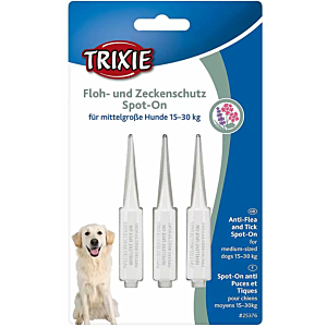  Floh- und Zeckenschutz von Trixie, 3 Spot-Ons für mittelgroße Hunde mit einem Gewicht von 15-30kg 