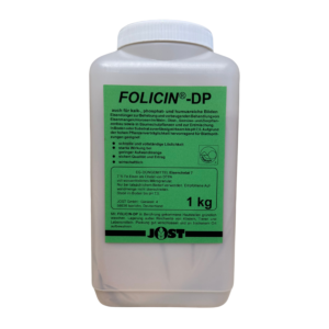 Folicin DP 1 kg Verpackung mit Schraubdeckel – hochwertiger Eisendünger gegen Eisenmangel und Chlorose für Gartenbau und Landwirtschaft.