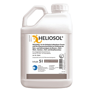 Heliosol im 5 Liter Kanister, biologisch abbaubarer Zusatzstoff mit Kiefernöl-Derivaten zur Verbesserung von Haftung, Verteilung und Regenfestigkeit von Pflanzenschutzmitteln
