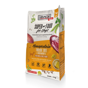 Sack MAC’s DOG Mono frische Ente 3 kg Hundefutter Trockenfutter mit Ente und Süßkartoffel