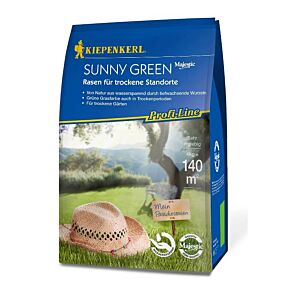 Sunny Green Rasen, grüner Rasen für trockene Standorte von Kiepenkerl im 4kg Beutel, für 140 m², wassersparend durch tiefwachsende Wurzeln