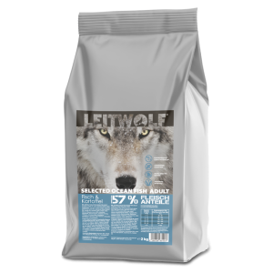 Leitwolf Selected Ocean Fish Adult 2 kg Trockenfutter‑Beutel mit Fisch & Kartoffel, Superfood Kräutermischung – getreidefrei, Monoprotein