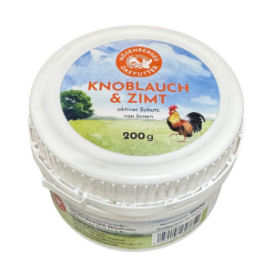 Nösenberger Knoblauch & Zimt 200 g – Ergänzungsfuttermittel mit Knoblauchpulver und Zimtöl für Geflügel