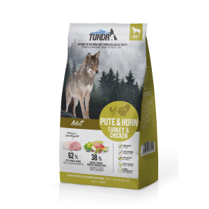 Sack Tundra Dog Pute & Huhn 11,34 kg – getreidefreies Adult-Trockenfutter mit Pute, Huhn & Lachsöl