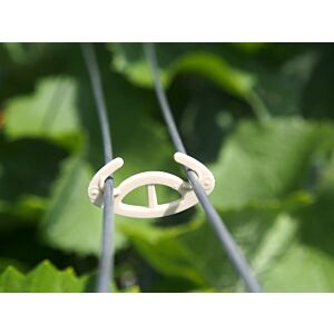 Rema Bioclip in Weiß für die Anwendung in Minimalschnittanlagen, biologisch abbaubar, hält zwei Drahtpaare zusammen