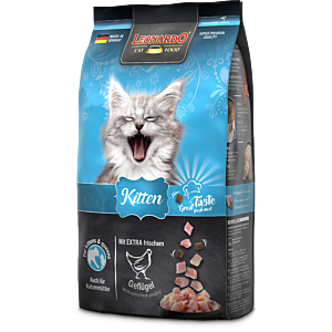 Packung Leonardo Kitten 1,8 kg Trockenfutter – frisch püriertes Geflügel, Rind, Krill, Chiasaat – kleine Kroketten ideal für Kitten bis 12 Monate.