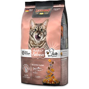 Leonardo Adult GF Salmon 1,8 kg Packung – getreidefreies Lachs-Trockenfutter mit Krill & Chiasaat, ideal für sensible erwachsene Katzen.