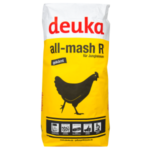 Deuka All Mash R Reifefutter 25 kg Sack – pelletiertes Alleinfutter für Junghennen ab der 8. Lebenswoche bis zur Legephase