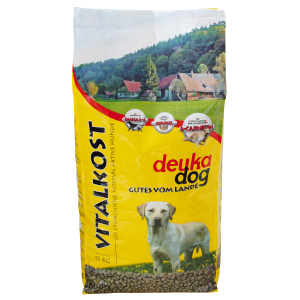 deuka dog Vitalkost 15kg Sack, sorgt für ein glänzendes Fell dank Omega 3+6, proteinreich durch Geflügel, Gesundheit wird durch L-Carnitin unterstützt