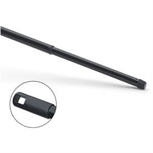 Schwarzer Teleskopstiel, Länge von 70 - 130 cm einstellbar, ausfahrbar und mit Gewinde