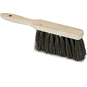 nassfester und robuster Handfeger mit Holzgriff mit Aufhängungsloch und schwarzen Borsten