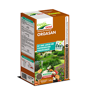 Organischer Volldünger Orgasan von Cuxin DCM 1,5 kg Verpackung, bio, mit einer langen und kontinuierlichen Wirkungsdauer für Gemüse-, Obst- und Ziergärten