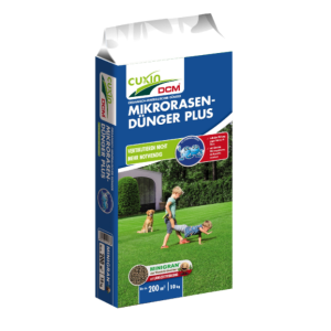 organisch mineralischer Mikrorasendünger Plus von Cuxin DCM, 10 kg Sack für ca. 200 m², damit ein Vertikutieren des Rasens nicht mehr notwendig ist