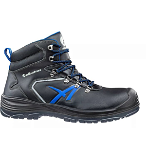 schwarzer Sicherheitsschuh-Halbstiefel von albatros mit blauem Element