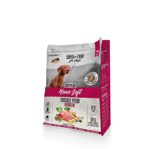 Beutel MAC’s DOG Mono Soft Frisches Pferd 4 kg – getreidefreies, halbfeuchtes Monoprotein-Softfutter mit Pferdefleisch, Kräutern, Flohsamen und Gelenkzusätzen