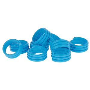 Spiralringe zum Anbringen an das Bein u.a. von Geflügel, in der Farbe Blau, einfache Anbringung an das Tier