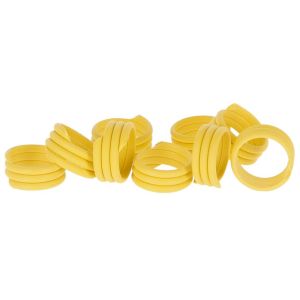 Spiralringe zum Anbringen an das Bein u.a. von Geflügel, in Gelb, einfache Anbringung an das Tier