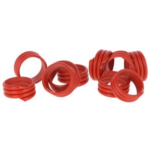 Spiralringe zum Anbringen an das Bein u.a. von Geflügel, in Rot, einfache Anbringung an das Tier